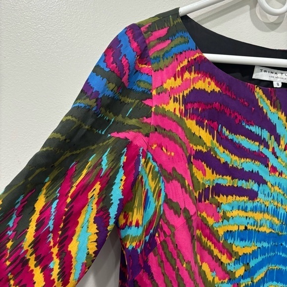 Trina Turk Peacock Print Silk Blend Mini Dress Women’s Size 8 - Picture 5 of 12